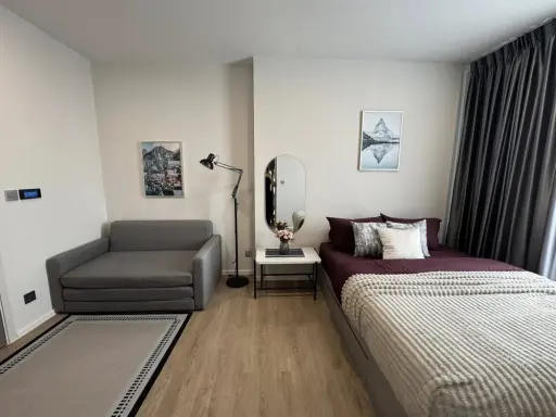 For rent: Modiz Rhyme Ramkhamhaeng, a lovely room with complete furniture and appliances. Just bring your bags and move in!