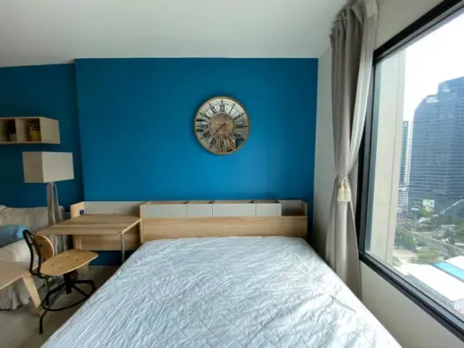 Condo for rent Life Asoke, studio room, 20th floor, fully furnished, electrical appliances ready Hurry up to reserve.