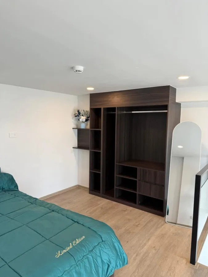 For rent: Origin Plug & play ramintra, 9th floor, with a shady garden view, comfortable to the eyes, fully furnished, ready to move in.