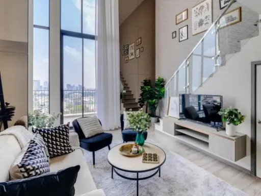 Condo for sale, Knightsbridge Collage Sukhumvit 107, high ceiling, wide balcony, luxuriously decorated room, Rare item, book now