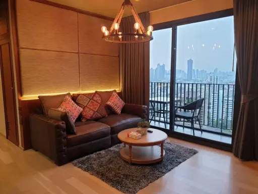 Condo for rent, HQ Thonglor, high floor, 2 bedrooms, 2 bathrooms, corner room, ready to move in, beautiful room, don't wait, hurry up