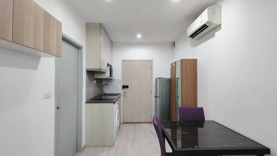 Condo for rent or sale, Ideo Mobi Sukhumvit Eastgate, nice room, modern style, soft tones, don't miss it