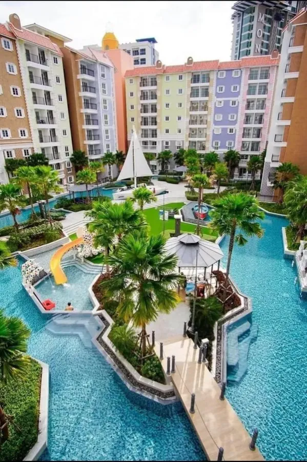 For rent, Seven Seas Code The Azur (Jomtien), resort style, water park, open view, very nice decorated room, can book now.