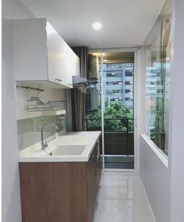 ให้เช่า คอนโดทัวร์มาลีน ไลท์ 1 ห้องนอน 28 ตรม. ระเบียงห้องนอนหันทิศใต้ ตกแต่งครบชุด จองเลย