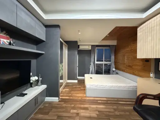 For rent: A Space Me Bangna. Fully furnished with built-in furniture, ready to use. Great view, comfortable living. Book now before it's too late!
