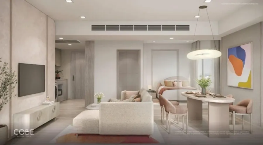 Down payment sale, Cobb Ratchada-Rama 9, large corner room, beautiful layout, free furniture, swimming pool view, don't delay.