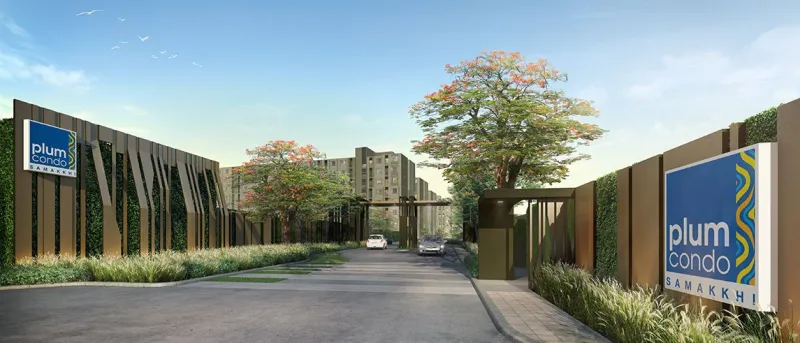 ขาย Plum Condo Samakkhi ห้องน่าอยู่ มาพร้อมเฟอร์ครบครัน หิ้วกระเป๋าเข้าอยู่ได้เลย