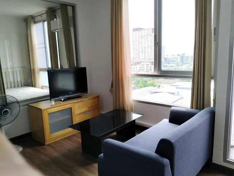 For sale and rent, Parkland Ratchada-Tha Phra, complete with electrical appliances, large built-in wardrobe, can put all your stuff in, book now.