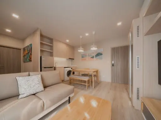 For rent, Metris Ladprao, 2 bedrooms, 1 bathroom, 12th floor, corner room, very cute decoration. Hurry up to reserve before it's gone. images
