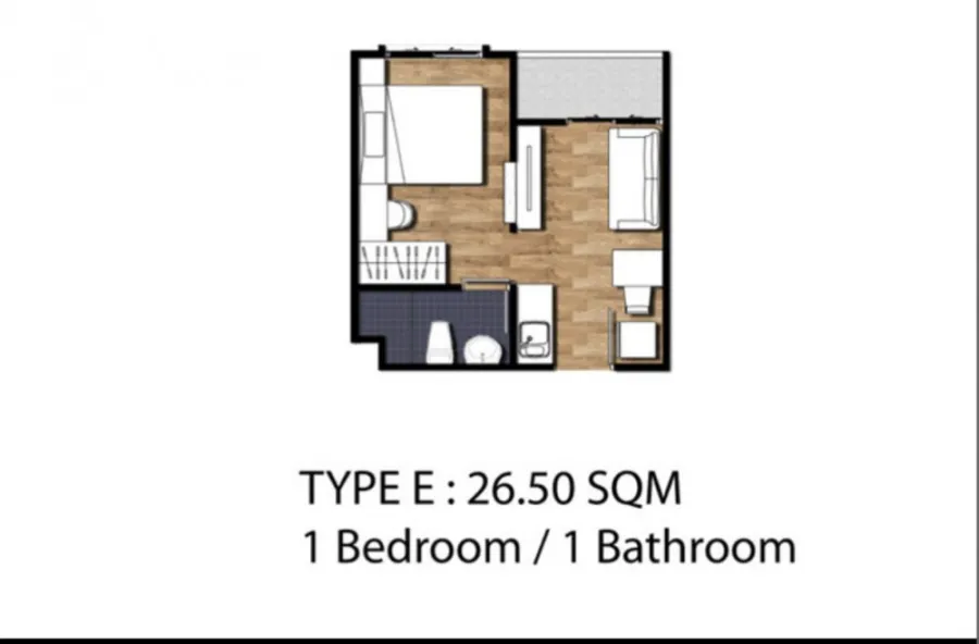 Condo for rent, Incio Serithai, 1 bedroom, 1 bathroom, new room, fully furnished, ready to move in, good location, can't miss it
