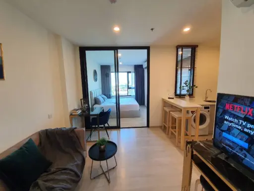 Life Asoke condo for rent, 19th floor, unobstructed view, fully furnished. Book now! Don't miss out! Hurry!