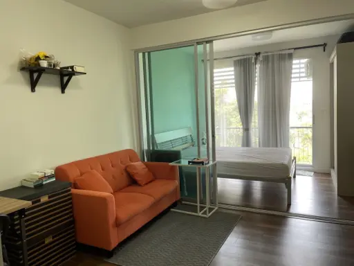 Sell for rent!! Condo A Space Me Sukhumvit 77, corner room, 4th floor, Building A, fully furnished, ready to move in. Don't miss it!!