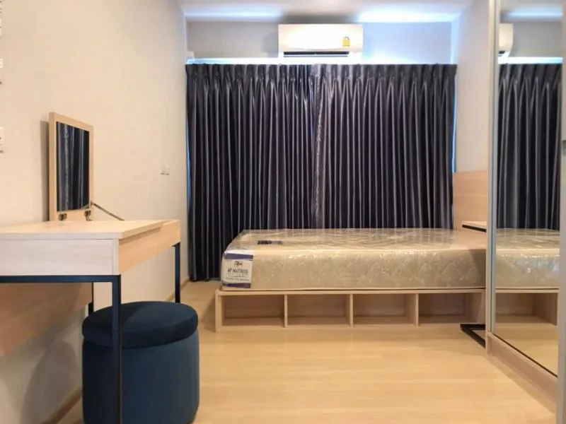 For rent, Plum Condo Rangsit Alive, 5th floor, simple decoration, outside view, fully furnished + electrical appliances