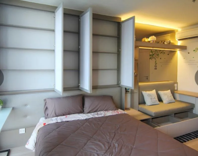For Rent Noble Revolve Ratchada, garden view, furniture and electrical appliances, ready to move in. Do not miss it. Hurry up.