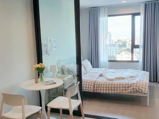 Condo for rent Life Ladprao, clear and airy city view. Minimal style room decoration All electrical appliances Book now images