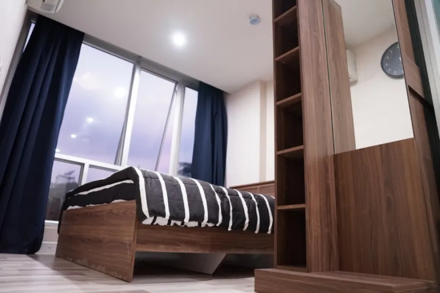 Condo for rent, The Cube Ramkhamhaeng, 3rd floor, clear view, beautiful room with furniture and electrical appliances.