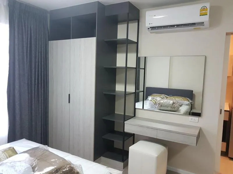 For rent D Condo Rangsit, new phase, 3rd floor, new room, grip, fully furnished, you can move in.