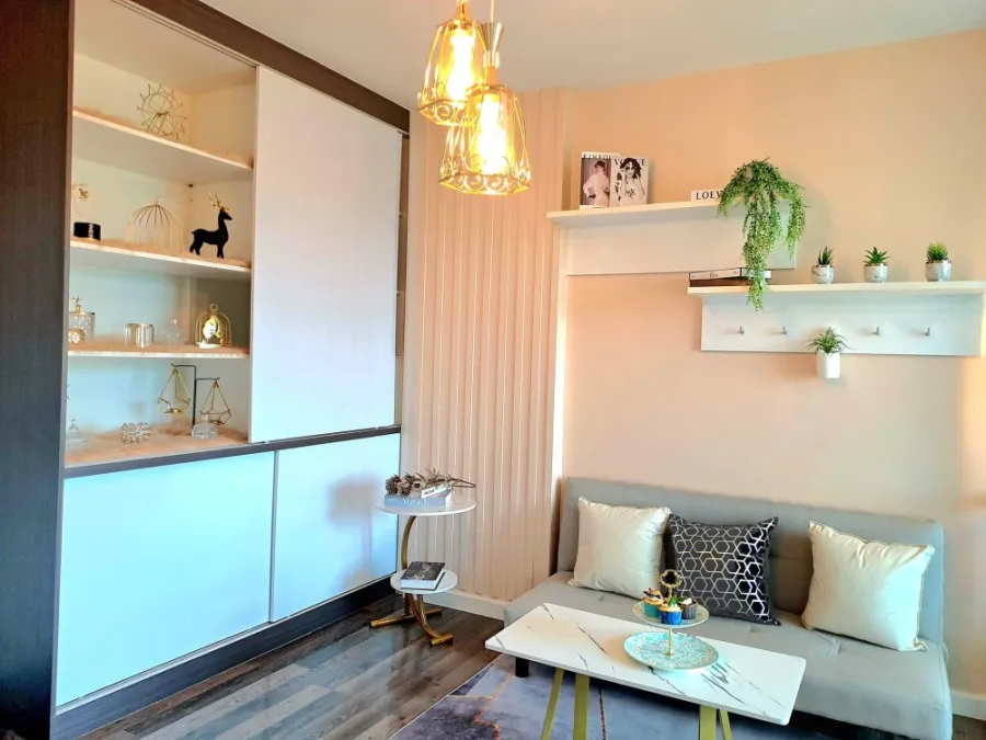 For rent, D Condo Sukhumvit 109, Buit-In furniture, the whole room, decorated in a bang, not booking is extremely missed.