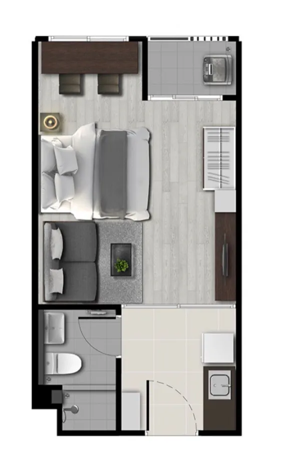 For sale, rent, D Condo Hideaway Rangsit Phase 4, Building C, 8th floor, spacious room, fully furnished, livable, book now, hurry up.