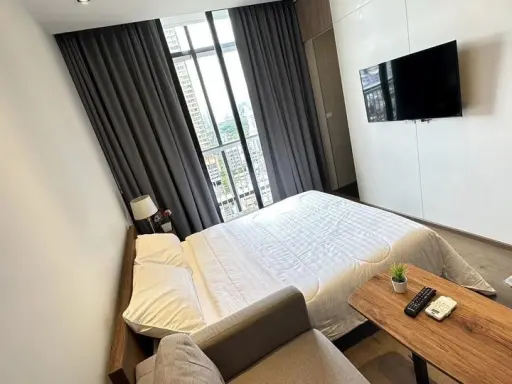 Condo for rent, Park 24 Origin Phrom Phong, good view, decorated in a very nice room. Control the color tone that is comfortable for the eyes Good lik