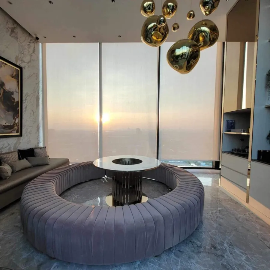 For sale: Knightsbridge Sukhumvit-Thepharak, 34th floor, city view, very premium decorated room, nice to sleep, just come and stay.