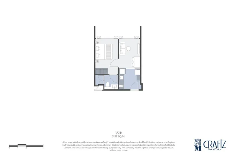 ขายดาวน์ คอนโด วิสซ์ดอม คราฟท์ สามย่าน 1 bedroom ชั้น 15 มุมมองวิวค่อนข้างจะเปิดโล่ง รีบมาจอง