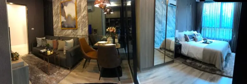 Condo for sale, Knightsbridge Collage Sukhumvit 107, high floor, river view, fully furnished, book now !!!
