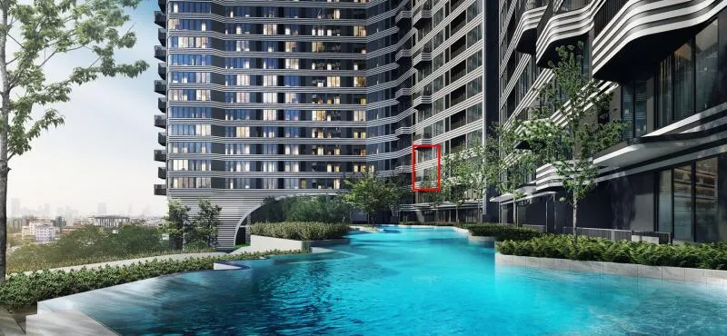 Condo sales down, Ideo Mobi Sukhumvit East Point, high floor, beautiful view, see the river, book now !!