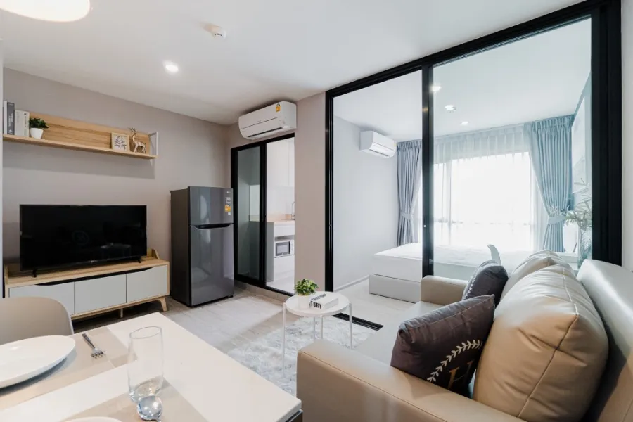 Condo for rent, REACH Phahonyothin 52, near BTS Saphan Mai, beautiful decoration, Modern style, ready to move in, fully furnished, do not miss