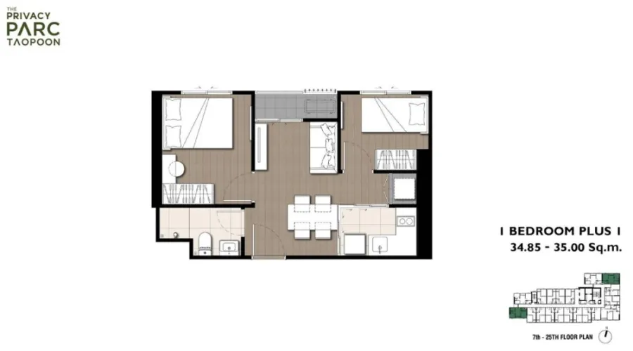 ขายดาวน์ The Privacy Parc Taopoon ชั้น 8 วิวเมืองโล่ง สนใจเป็นเจ้าของ รีบจองเลย