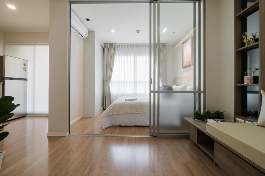For sale, Lumpini ville On Nut 46, beautifully decorated room, soft tone, proportional, plus a great price, don't miss it.