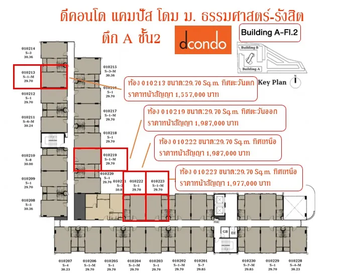 Sale down payment D Condo Campus Resort Dome - Rangsit Phase 3 !! Fully furnished, size 1 bedroom, 1 bathroom, 30 sq.m.
