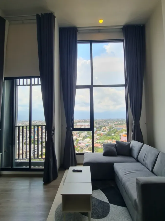 Condo for rent, The Origin, Plug and Play, Ramintra, spacious room, comfortable, corner room, city view outside, comes with complete facilities, book