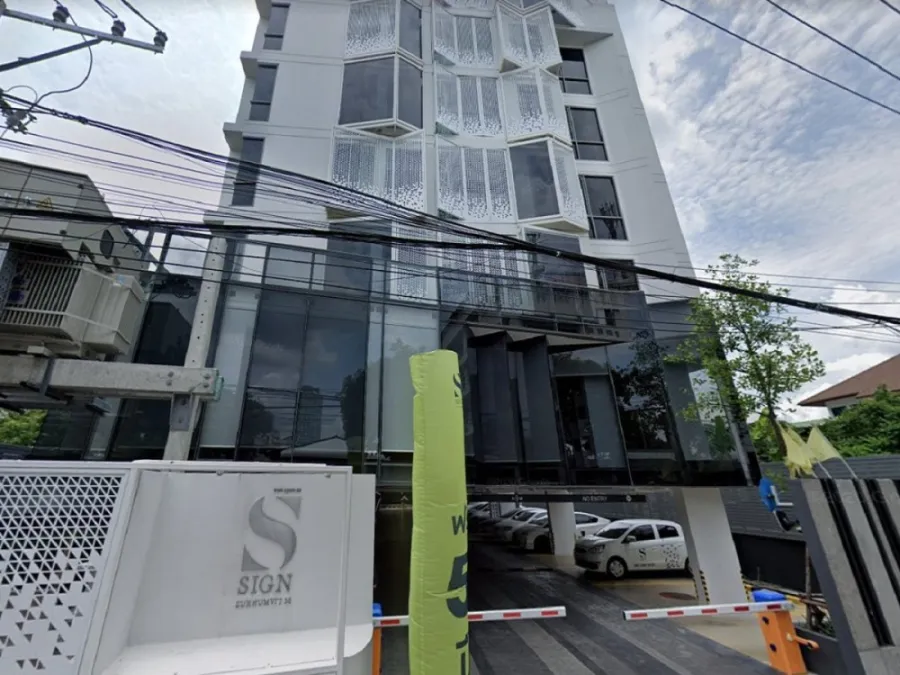 Condo for sale, sign sukhumvit 50, size 26.49 sq.m., 5th floor, outside view, unblocked view, near bts, do not miss