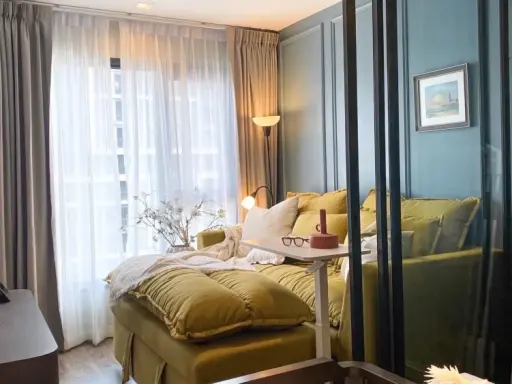 FOR RENT LIFE LADPRAO Valley ห้องแต่งพร้อมอยู่ เฟอร์ เครื่องใช้ไฟฟ้าครบครัน ราคาดี จองเลยจ้า