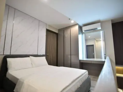 For Rent Ideo Mobi Asoke, condo in the heart of the city. Simple and elegant decoration I'm already comfortable. If you don't reserve, you'll make a b