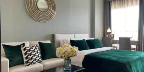 ห้องแต่งสวย โทนขาวเขียว ให้ความโรแมนติกราคาเพียงหลักหมื่น ฟินหัวใจหลักล้าน ให้เช่า ideo new rama 9