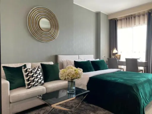 Beautifully decorated room, white and green tone, giving romance, price is only ten thousand. The heart of the millions for rent ideo new rama 9 images