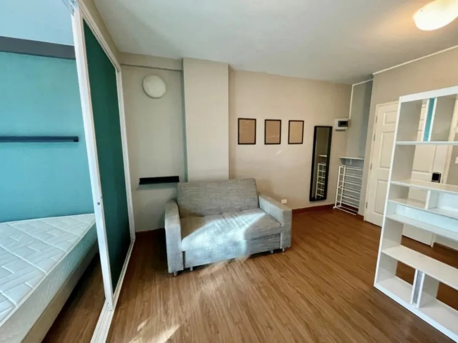 Condo for rent, Garden Asoke-Rama 9, partitioned room, fully furnished, ready to move in, can't miss it