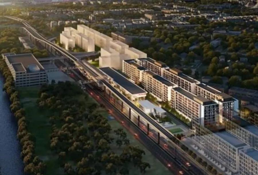 Down payment for sale, New Cross Khu Khot Station, garden view, 1 bedroom, 4th floor, good height, don't just look and reserve now. ​