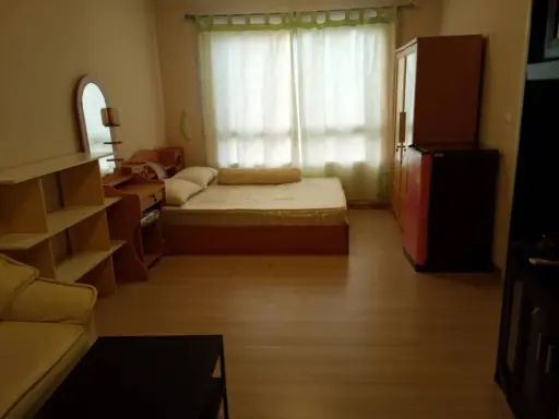 For rent, Plum Condo Nawamin Studio 1 bath, fully furnished, ready to move in. Don't wait, hurry up.