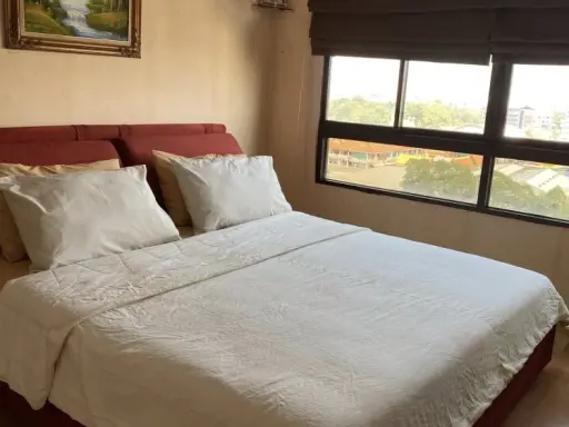 For rent: Lumpini Ville Sukhumvit 77, 9th floor, large usable area, fully furnished, nice to live in, river view, don't miss it.