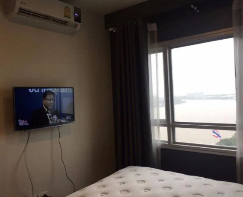 ให้เช่า manor sanambinnam ห้องตกแต่งสวย เฟอร์นิเจอร์ครบ พร้อมอยู่ วิวจากห้องสวย เห็นโค้งแม่น้ำ