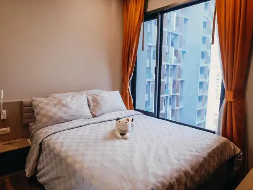 Oh wow, very beautiful room, Onyx Phaholyothin condo for rent, new room, Digital Door Lock, beautiful view, don't miss it.