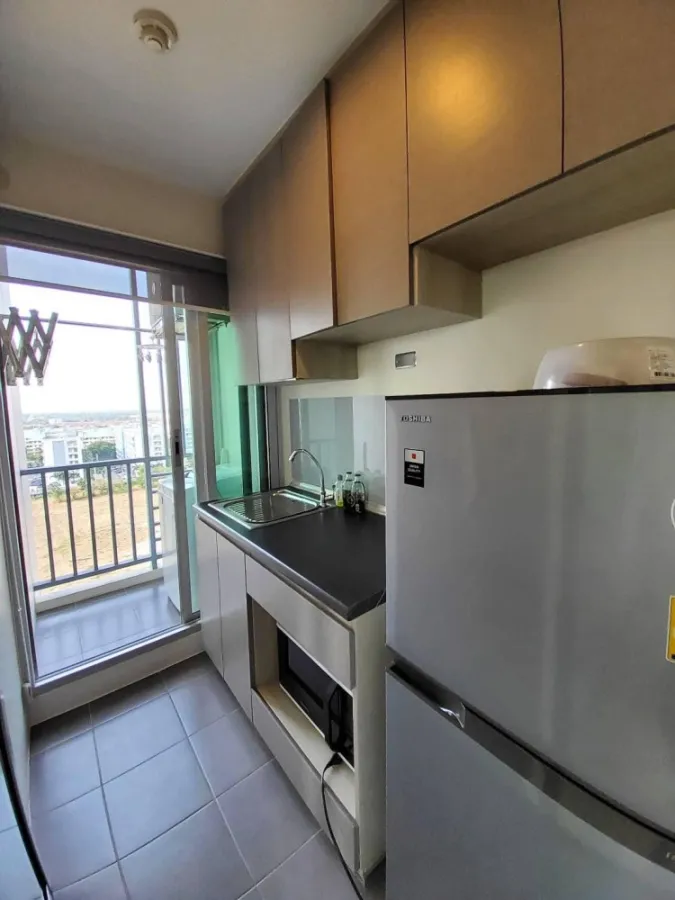 Condo for rent, Niche ID @ Pak Kret Station, nice room, 12th floor, has a beautiful view, say you must not miss it.