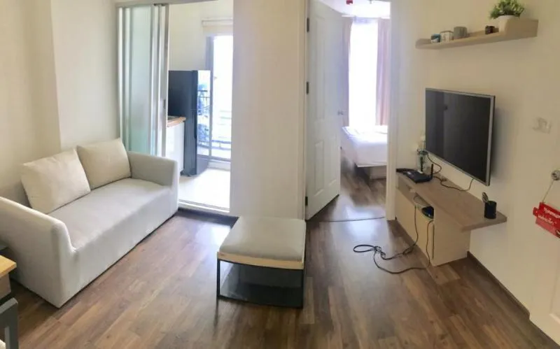 For rent, U delight Ratchavipha, 30.5 sqm, high floor, good view, new room, fully furnished. End in one room. Don't miss it.