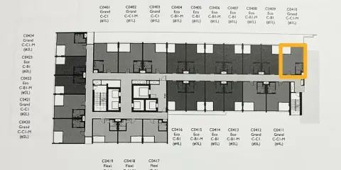 ขายดาวน์ แลนด์มาร์ค แอท แกรนด์ สเตชั่น เป็นห้องแบบ 2-Bed Duplex ชั้น 4 (Pet Lover) ห้องมุม วิวสวย ต้องจอง