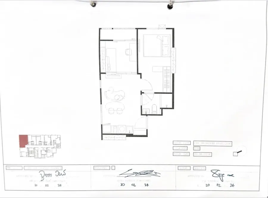 ขายดาวน์ COBE รัชดา-พระราม 9 ห้องมุม 1 Bedroom Plus ขนาด 39.38 ตร.ม. พร้อม Build-in Furniture จากโครงการ จองเลย