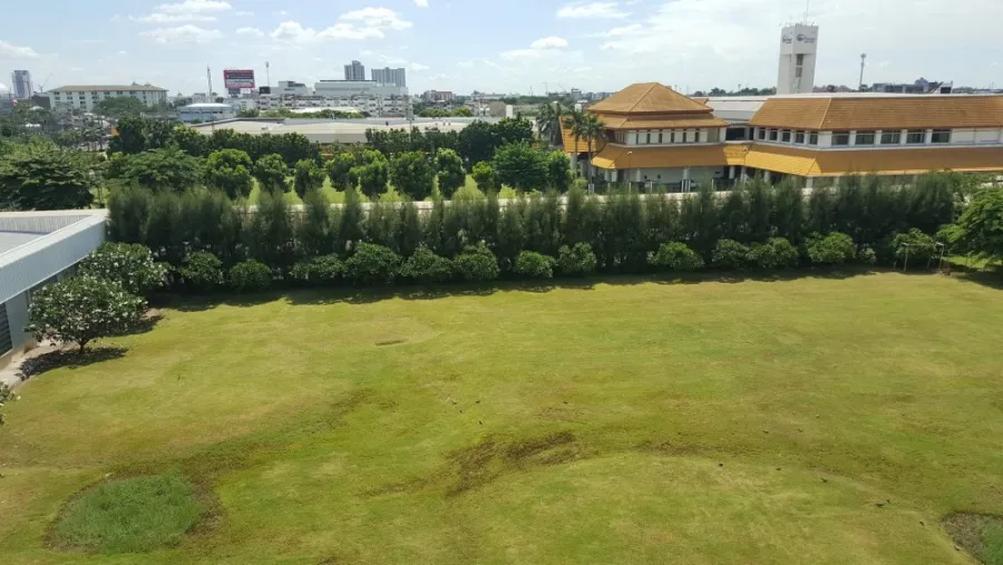 For rent: Hallmark Chaengwattana, garden view room, divided into nice proportions. Complete amenities here in one place.