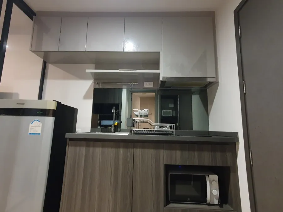 Condo for rent Ideo Ratchada-Sutthisan. room ready Decorated in gray-white tones has a height of 14th floor north
